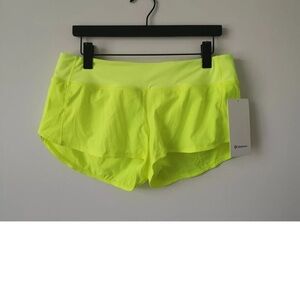Neon Yellow LTWT Speed Up Low Rise 2.5" Lined Shorts